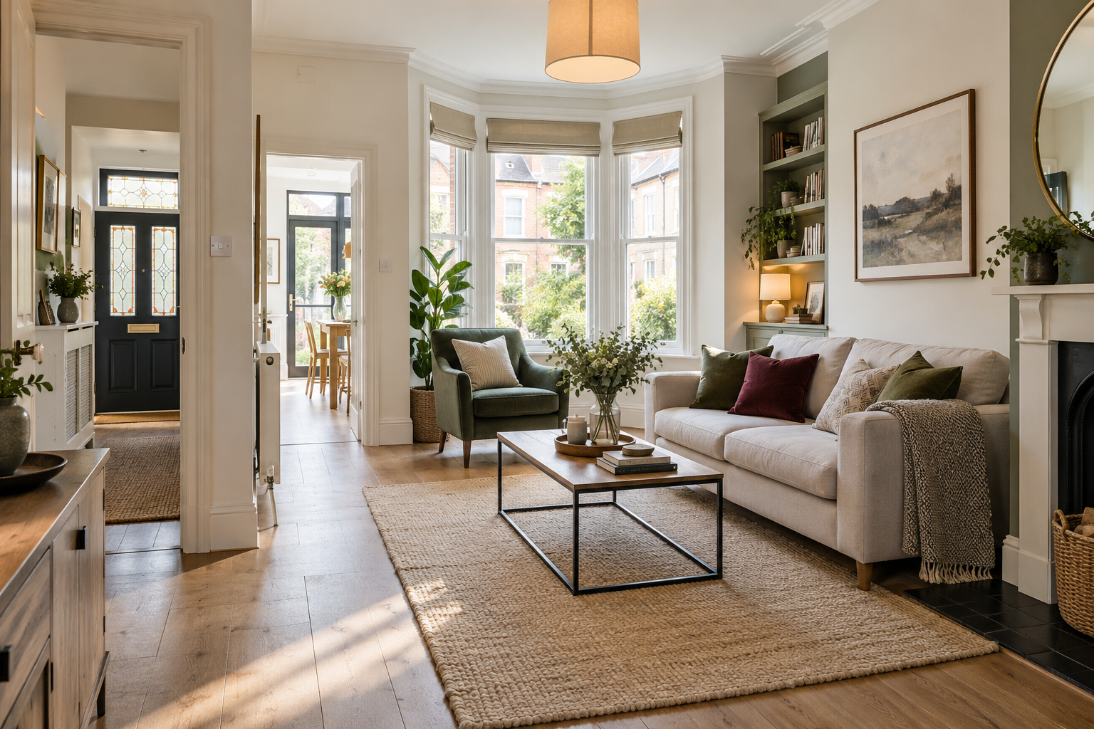 Bright and carefully prepared UK rental home interior